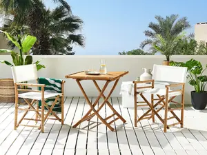 Set of 2 Garden Chairs MOLISE Bamboo Wood Light Wood