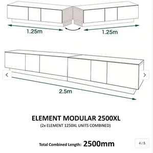 Alphason Element TV-Stand Grey, 2500mm XL