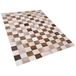 Cowhide Area Rug Brown and Beige 160 x 230 cm SOLMAZ