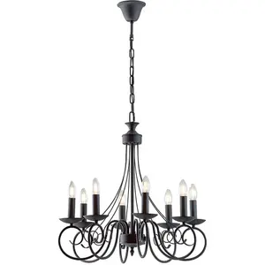 Luminosa BEATRICE 8 Light Chandeliers Anthracite 63x57cm