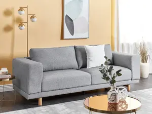 3 Seater Fabric Sofa Grey NIVALA