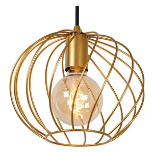 Lucide Danza Classic Pendant Light 25cm - 1xE27 - Matt Gold, Brass