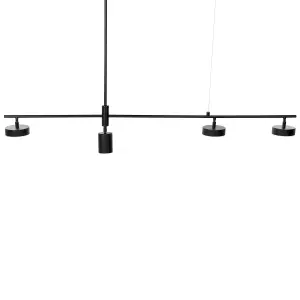 4 Light Metal LED Pendant Lamp Black FOYLE