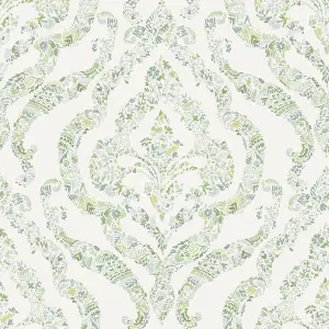 A Street Prints Featherton Damask Sage Green Wallpaper Paste The Wall Modern