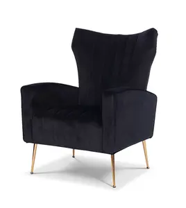 Velvet Black Talia Accent Chair