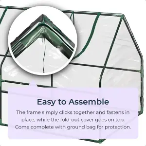 Pop Up Greenhouse Ground Bag Base Easy Set Up Cold Frame 2 Zipped Door Panels