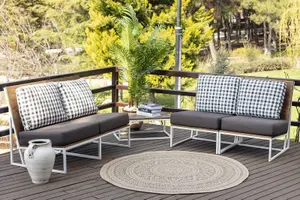 NOVA Round In- /Outdoor Jute-Look Rug 160 x 160 cm