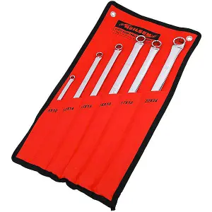 6PC Extra Long Metric Double Ring Aviation Spanner Set 8-24mm (Neilsen CT4158)