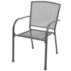 Berkfield Stackable Garden Chairs 2 pcs Steel Grey