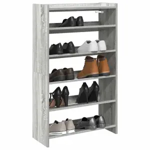 Berkfield Shoe Rack Grey Sonoma 60x25x100 cm Engineered Wood