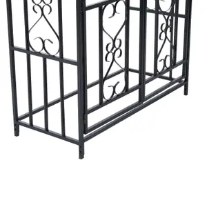 Metal Garden Gate Wedding Rose Arch Pergola Archway Climbing Plant Trellis Black