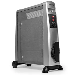 Duronic HV101 SR Electric Heater with Mica Panels, 2.5kW Power, Radiant and Convection Heat Output, 3 Heat Settings (silver)