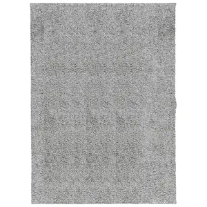 Shaggy Rug PAMPLONA High Pile Modern Grey 140x200 cm