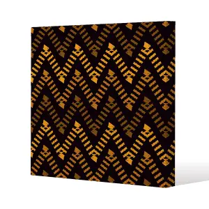 Freehand horizontal zigzag chevron stripes Boho chic (Canvas Print) / 114 x 114 x 4cm