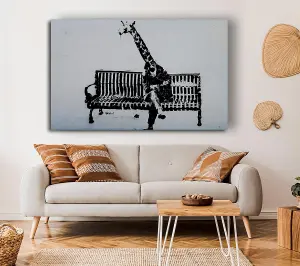 Giraffe Graffiti Canvas Print Wall Art - Medium 20 x 32 Inches