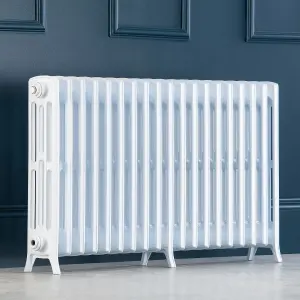 Arroll Edwardian Cast aluminium White 19 Column Radiator, (W)1142mm x (H)650mm