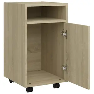 Berkfield Side Cabinet with Wheels Sonoma Oak 33x38x60 cm Engineered Wood