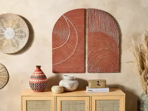 Beliani Wall Decor MUSI Irregular Red