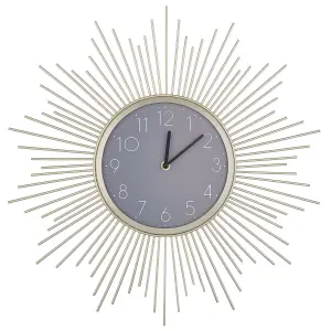 Beliani Industrial Wall Clock SOLURA Metal Gold