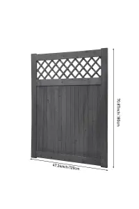 Grey Coated Garden Gate, Rhombus Design with Secure Latch 120cm x 150cm