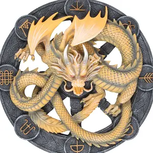 Anne Stokes Imbolc Resin Dragon Plaque Light Yellow/Grey (One Size)