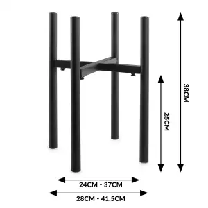 Metal Black Adjustable Plant Stand - M&W