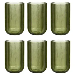 Chanyia Drinking Glass Set (Set of 6) Green / 13" H