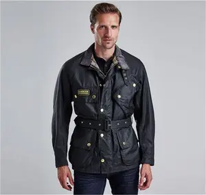 Men's Barbour International Original Waxed Jacket - Black - UK: 38