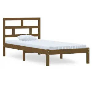 Berkfield Bed Frame Honey Brown Solid Wood Pine 100x200 cm