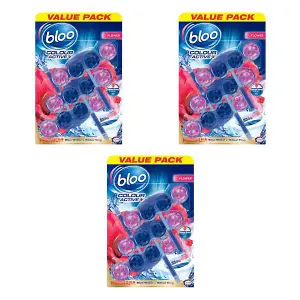 Bloo Colour Active Flower Rim Block Flowers Triple  150 g - Pack of 3