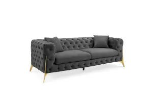 Jaguar 3-Seater Sofa Chesterfield Design Velvet