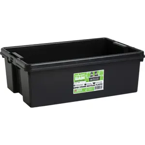 4 x Black recycled plastic 36L Storage Box