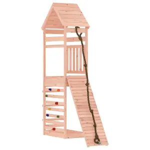 Berkfield Playhouse with Climbing Wall Solid Wood Douglas