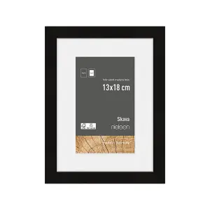 nielsen Skava 13 x 18cm Black Wooden Picture Frame With 9x13cm Mount