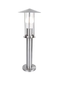 GoodHome Lantern Stainless steel Mains-powered 1 lamp Outdoor Post light (H)500mm