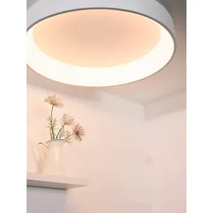 Lucide Talowe Led Modern Flush Ceiling Light 80cm - LED Dim. - 1x80W 3000K - White