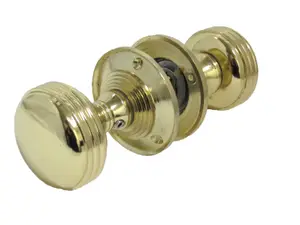 Door Knobs Reeded Heavy Duty Mortice Knob - Polished Brass 64mm