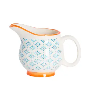 Nicola Spring - Hand-Printed Milk Jug - 300ml - Blue