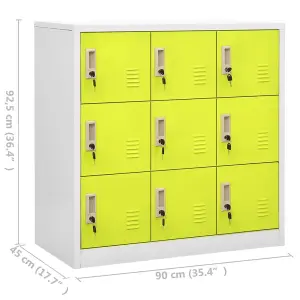 Berkfield Locker Cabinet Light Grey and Green 90x45x92.5 cm Steel