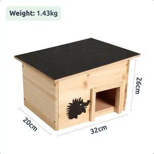 Hedgehog House Hibernation Animal Home Habitat Shelter Predator Proof Wooden Food Pet Nest & Wildlife Box