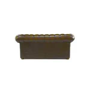 Chesterfield 2 Seater Antique Gold Real Leather Sofa Settee Bespoke In Classic Style