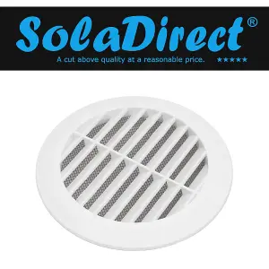 White Circle Round Air Vent Fit 100 to 150 mm Round Ducting Ventilation Cover Supply Fly Net