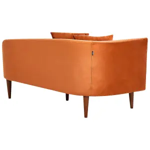 Left Hand Velvet Chaise Lounge Orange CHAUMONT