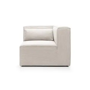 Doris Corner Unit Module in White  Cord Chenille