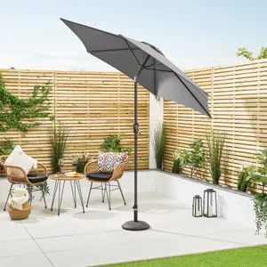 2.4m Crank and Tilt Parasol - Grey