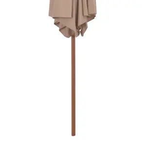 Berkfield Outdoor Parasol with Wooden Pole 270 cm Taupe