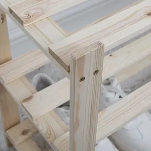 3 Tier Shoe Rack in Natural Pine