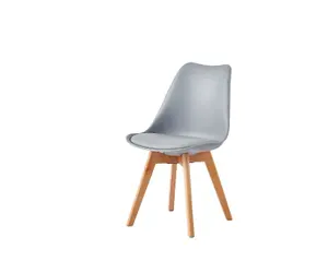 Single Dining Chair with Solid Wooden Legs and Seat Cushion Pad - Eva by MCC