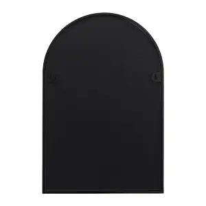 50cm x H 75cm W Arch-Shape Wall Mounted Black Metal Framed Bathroom Mirror Decorative