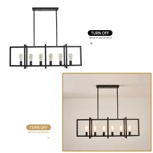 Garwarm 6-Light Industrial Modern Pendant Light